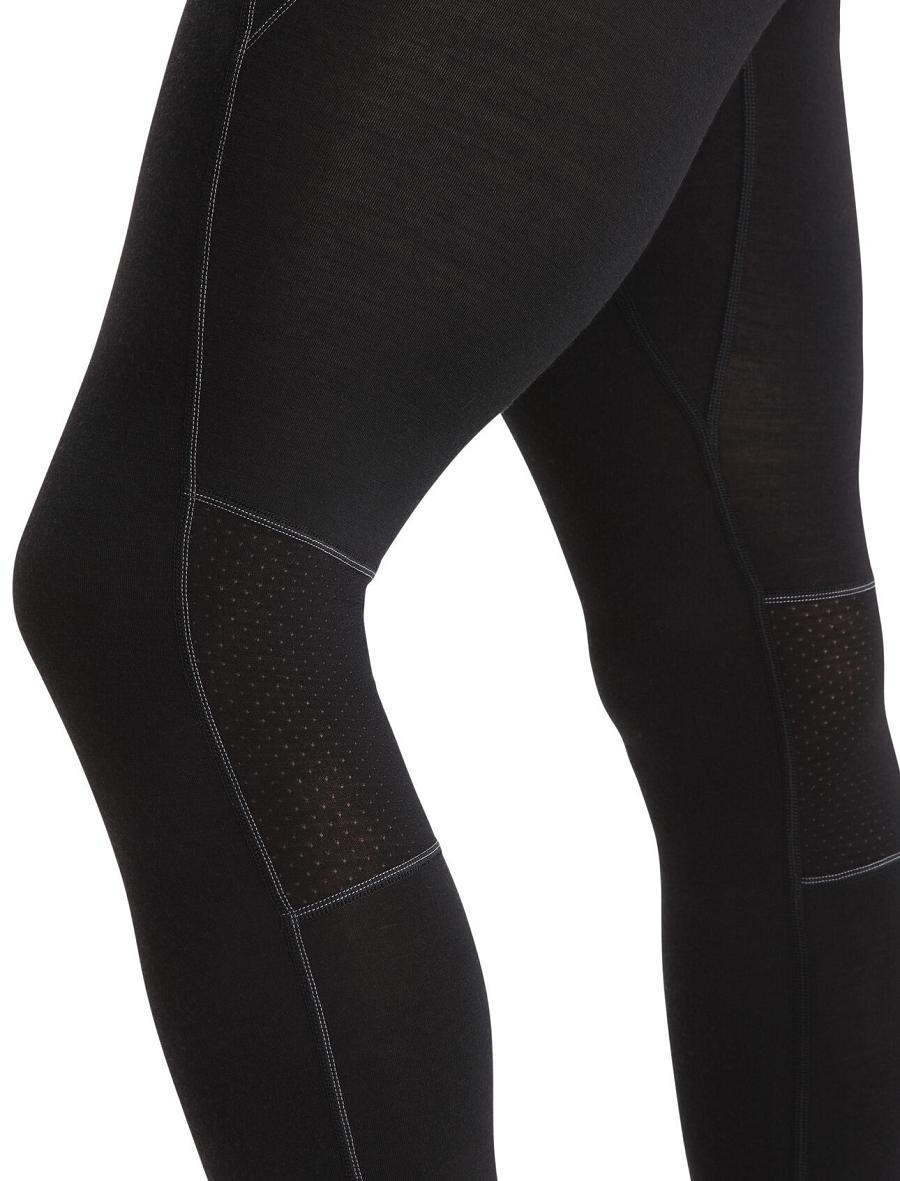 Men's Icebreaker BodyfitZone™ Merino 150 Zone Thermal Leggings Base Layers Black | CA 1548WNBY